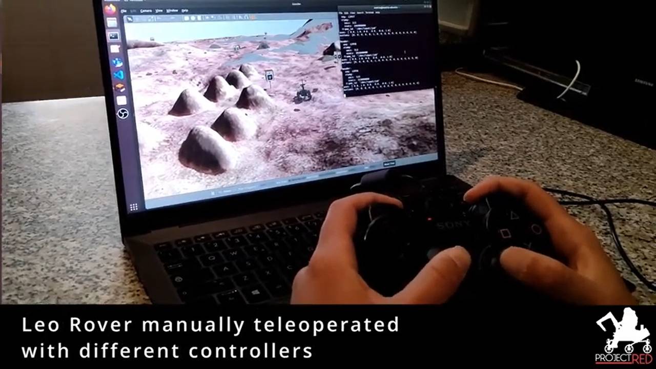 Leo Rover manually operated in gazebo simulation