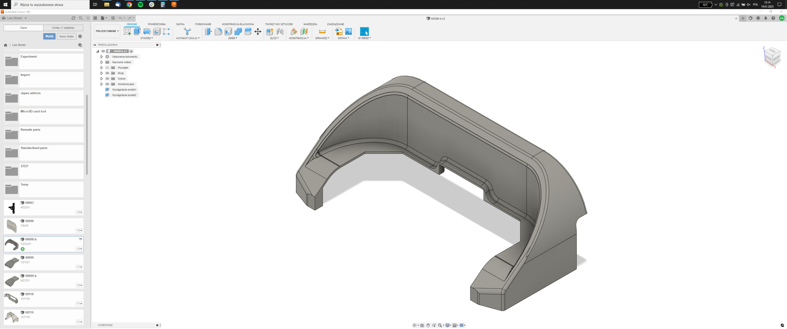3D model in Fusion 360